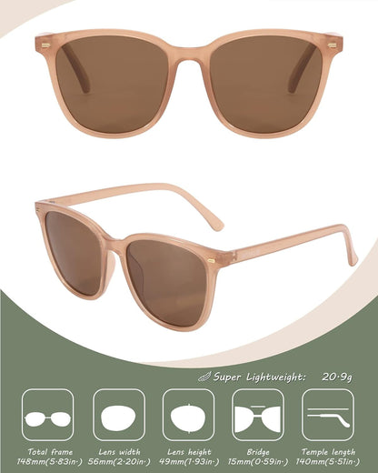 Polarized Sunglasses for Women, Square Mirrored Trendy Shades with UV Protection Reduce Glare Sun Glasses