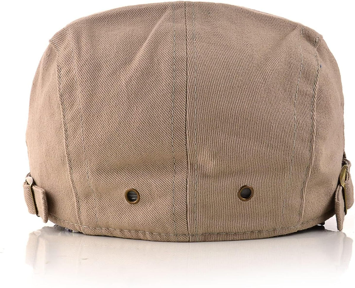 Men'S Beret Hat Cotton Buckle Adjustable Newsboy Hats Cabbie Gatsby Cap