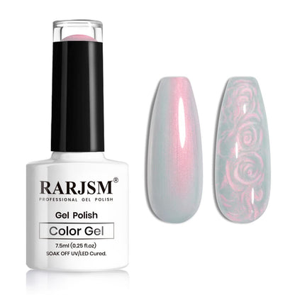 Pearl Gel Nail Polish, Glitter Drawing Gel Polish Shimmer Mermaid Nail Gel Soak Off UV Gel for Salon Home DIY Manicure Use