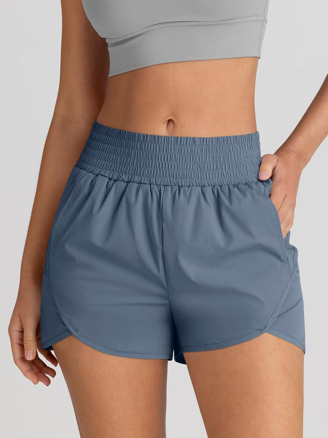 Womens Athletic Shorts High Waisted Running Shorts Gym Workout Shorts Casual Comfy Sport Shorts with Pockets 2025