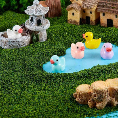 100/50/25/5PCS Cute Resin Mini Ducks Miniature Farm Artificial Animals Figures Ornament Tiny Duck for Home Fairy Garden Micro Landscape Potted Decor
