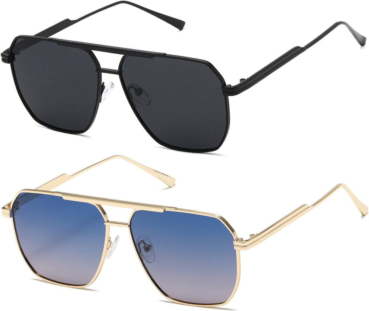 Polarized Sunglasses Womens Men Retro Oversized Square Vintage Shades Classic Large Metal Sun Glasses K1221