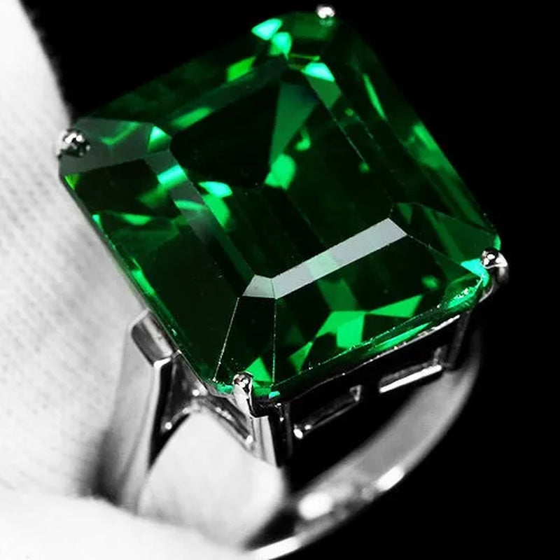 Natural Green Emerald Birthstone Bride Wedding Engagement Ring Size 6 7 8 9 10