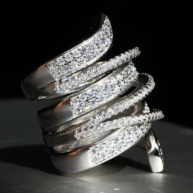 Luxurious  Silver Natural Gemstones White Sapphire Ring Wedding Birthstone Bride Flower Engagement Ellipse Leaves Ring Jewelry Size 6 7 8 9 10