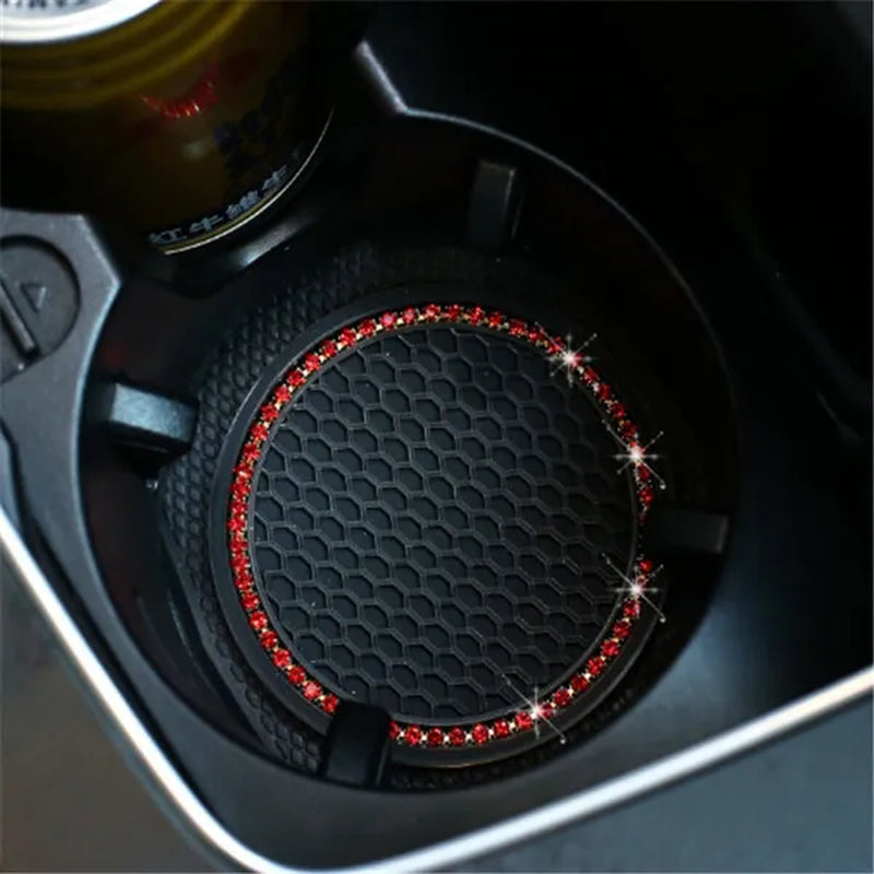 1/2PCS Car Universal Diamond Honeycomb Water Cup Bottle Holder Anti-slip Pad Mat Drink Coaster for Interior Decoration Car Styling Accessories