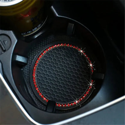 1/2PCS Car Universal Diamond Honeycomb Water Cup Bottle Holder Anti-slip Pad Mat Drink Coaster for Interior Decoration Car Styling Accessories