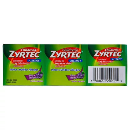 Children'S Zyrtec Antihistamine Allergy Liquid, Grape 4 Fl. Oz., 3 Pk.