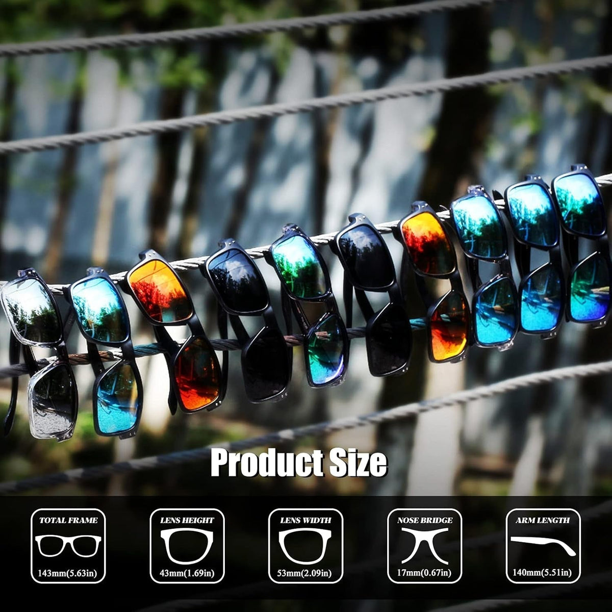 Polarized Square Sunglasses for Men and Women Matte Finish Sun Glasses UV Protection Glasses