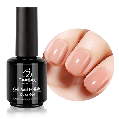 Beetles Neutral Gel Nail Polish 15ml Nude Pink Polish Set Pink Jelly Soak Off U V LED Nail Lamp Translucent Nail Art Gel