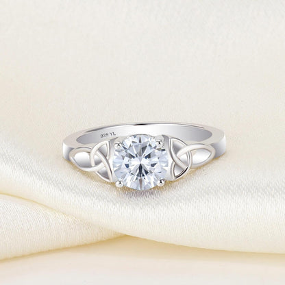 Celtic Knot Rings for Women 925 Sterling Silver Birthstones 18K White Gold Plated Statement Rings