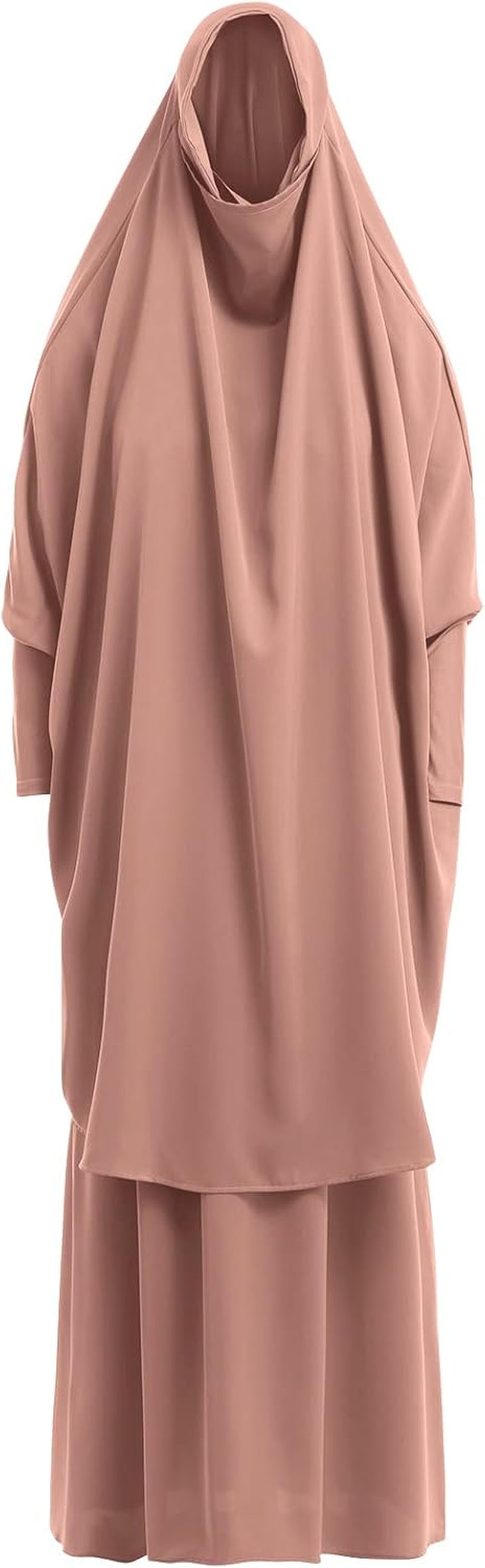 Prayer Clothes for Muslim Women Islamic Abaya Suit Maxi Skirt + Khimar Hijab 2Pcss Burka Jilbab Kaftan