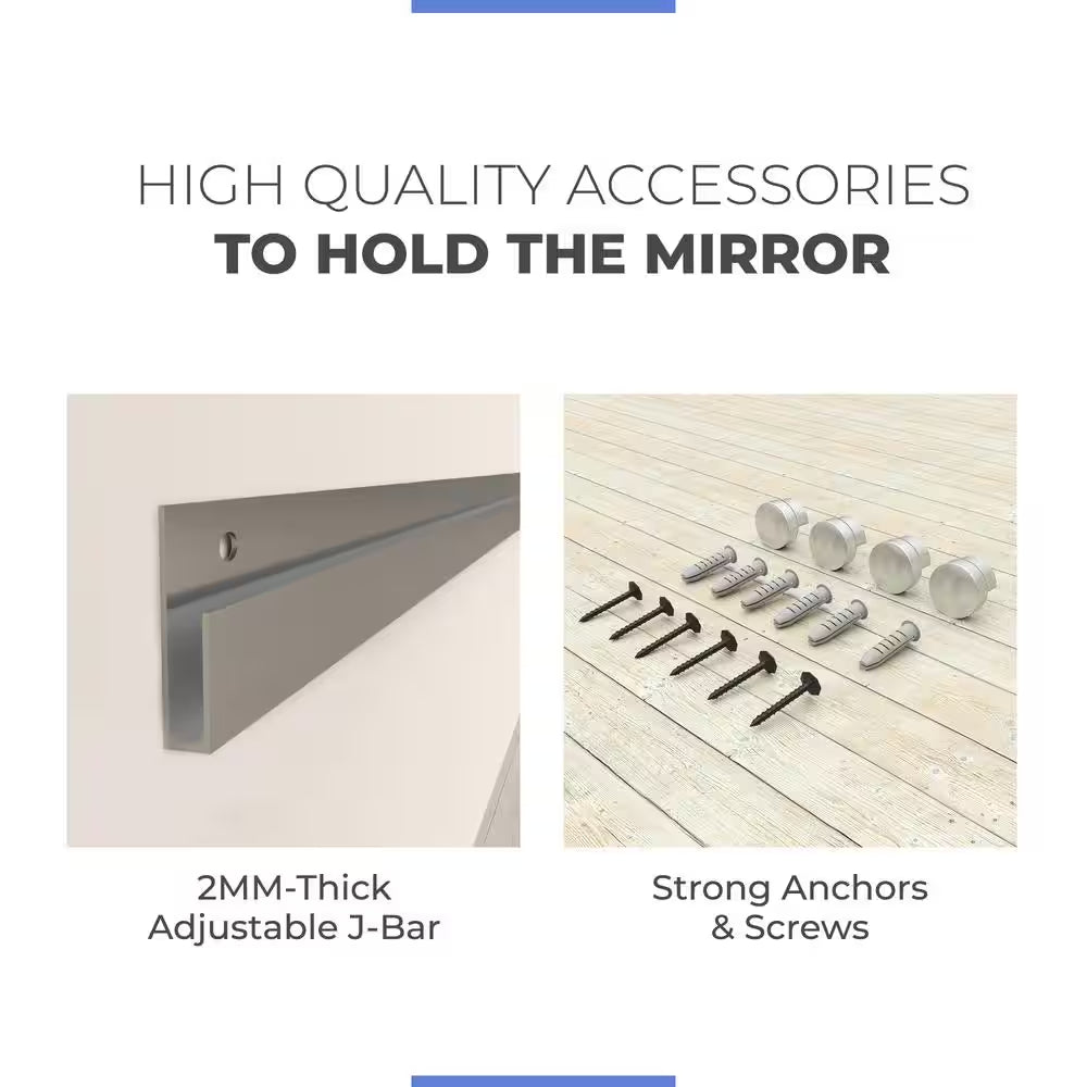 Gym Mirror 48 In. W X 72 In. H 1/4 In. Tempered Glass, Safety-Backed, DYI Installation