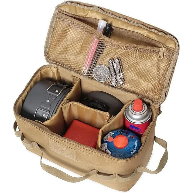Outdoor Camping Gas Tank Storage Bag Large Capacity Ground Nail Tool Bag Gas Canister Picnic Cookware Utensils Kit Organizer
