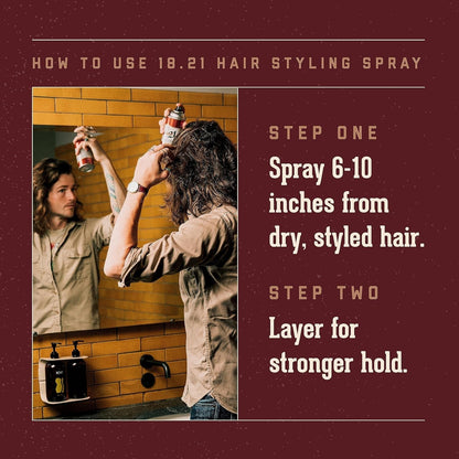 Premium Hair Spray for Men, All-Day Flexible Hold, 10 Oz. - Styling Hairspray with Matte Finish, Sweet Tobacco Scent - Professional, Non-Greasy Hairspray for All Hair Types