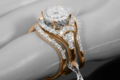 Exquisite 3pcs/Set Super Pretty Women's Fashion Sapphire Ring Set Anniversary Gift Engagement Bridal Wedding Rings Jewelry Set Size 5-11