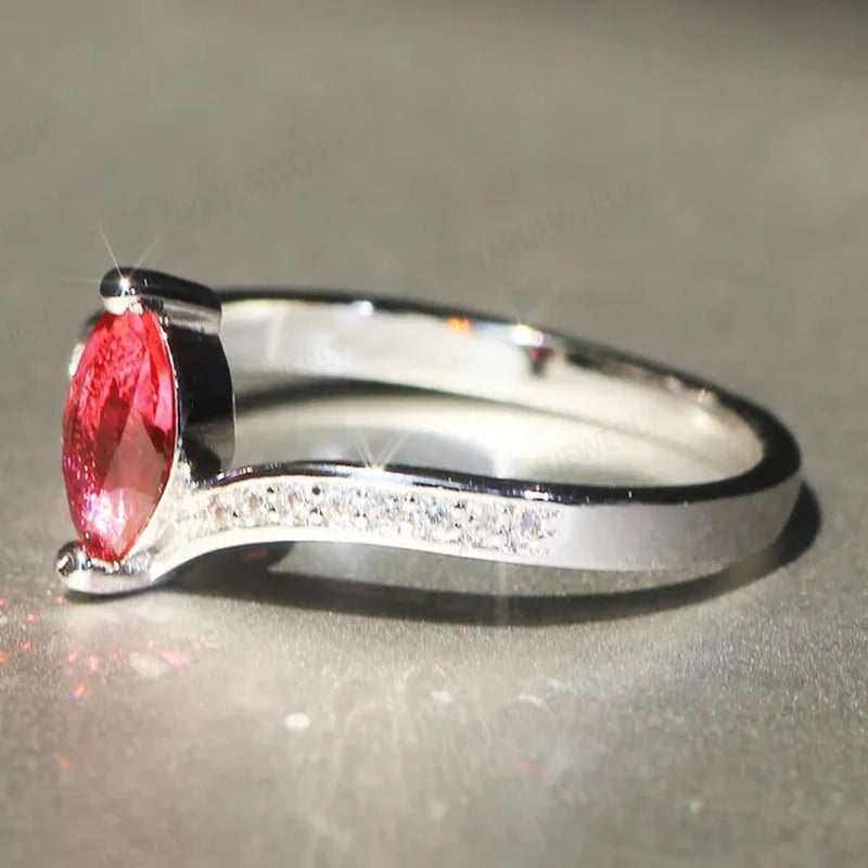 Eye  Silver Anniversary Statement Multilayer Crown Eye Ring Natural Gemstones Ruby Ring Wedding Bride Engagement Band Charm Party Ring Jewelry