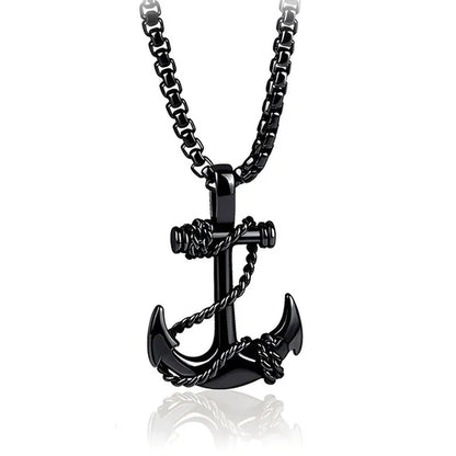 Tone Anchor Pendant Necklace Silver Plated Infinity Jewelry Anchor Men Fashion Design Simple Anchor