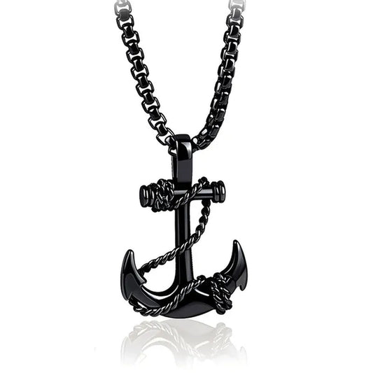 Tone Anchor Pendant Necklace Silver Plated Infinity Jewelry Anchor Men Fashion Design Simple Anchor
