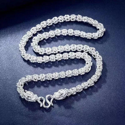 NEW! Exquisite Men Solid Heavy 925 Sterling Silver Domineering Dragon Head Silver Chain Necklace Jewelry