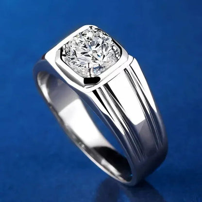 Business Men's Fashion Ring White Zircon Ring Wedding Engagement Party Jewelry Size 7-13