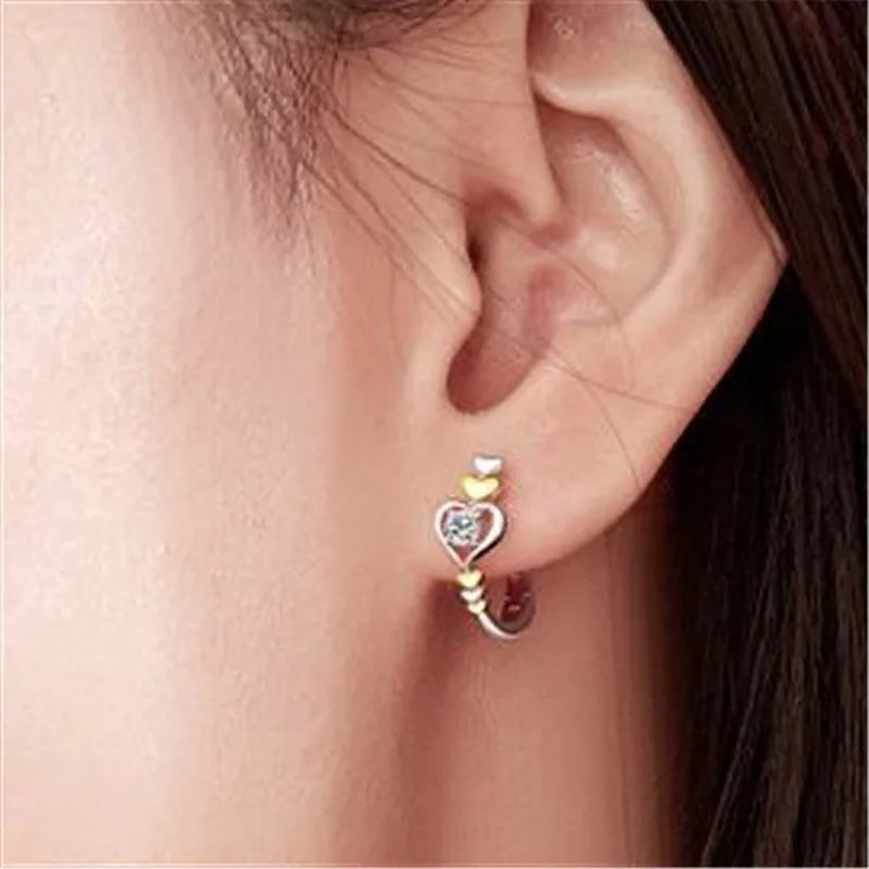 Creative Love Shape Weight Loss Earrings   Heart To Heart Diamond Slim Earrings Chakra Burning Fat Magnetic Therapy Weight Loss Jewelry Gifts