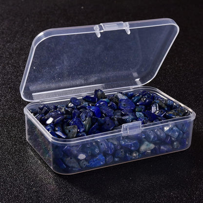 450Pcs 5-8Mm Natural Blue Lapis Lazuli Tumbled Chip Stone Beads Bulk Irregular Shaped Drilled Loose Gemstones Beads with Box for DIY Jewelry Making