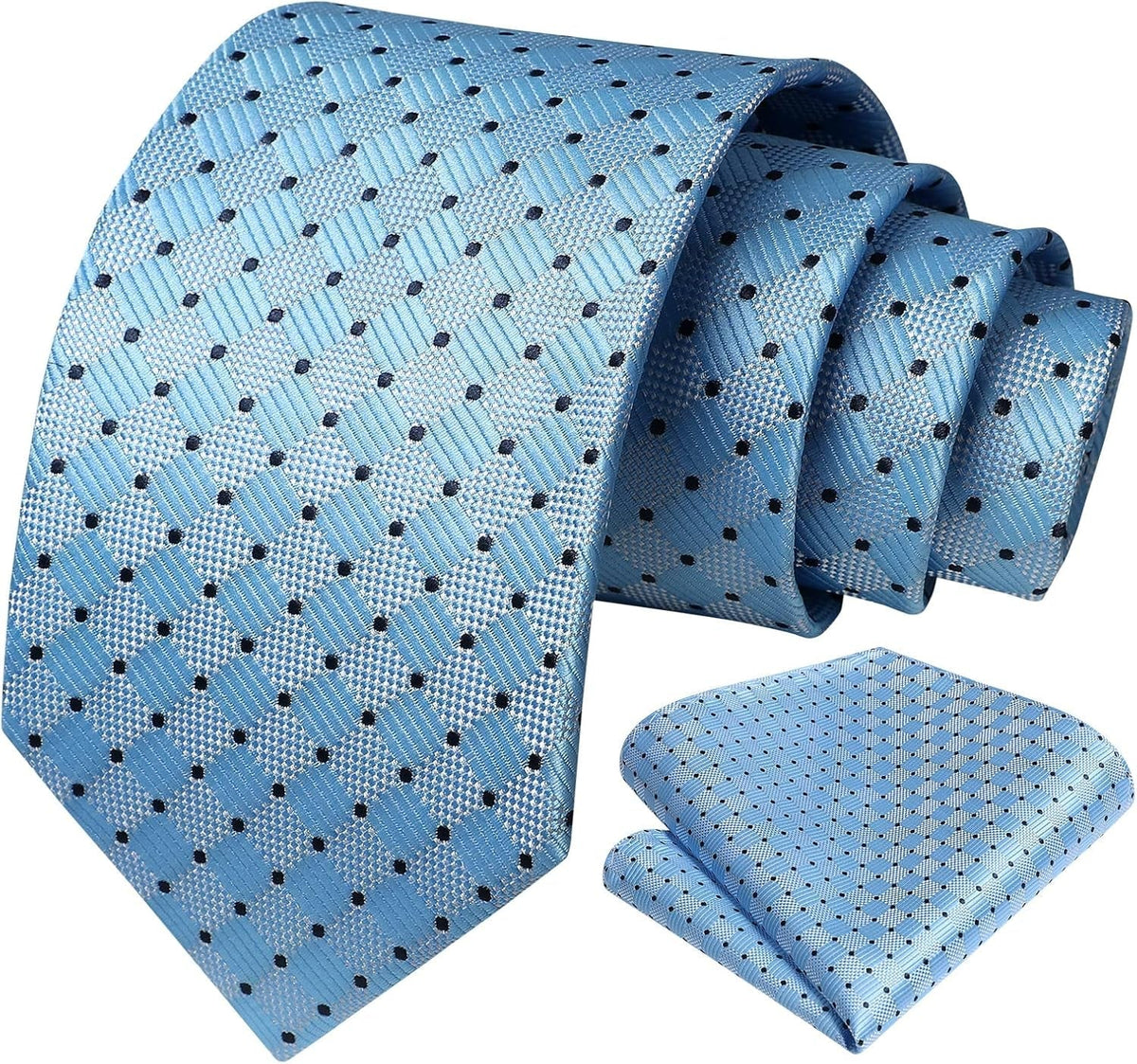 Mens Ties Plaid Tie and Pocket Square Set Classic Woven Formal Checkered Neckties & Handkerchief Wedding Party