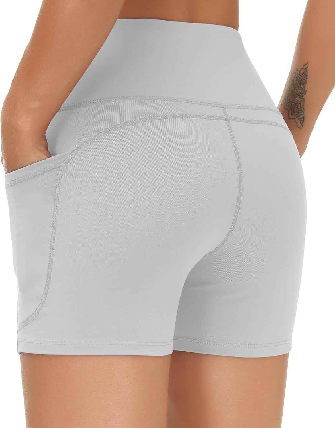 Women'S High Waist Workout Shorts Breathable Dolphin Split Elastic Lounge Yoga Shorts