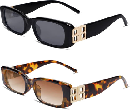 Rectangle Sunglasses for Women 90s Retro Trendy Y2K Classical Vintage Square Shades AR82037