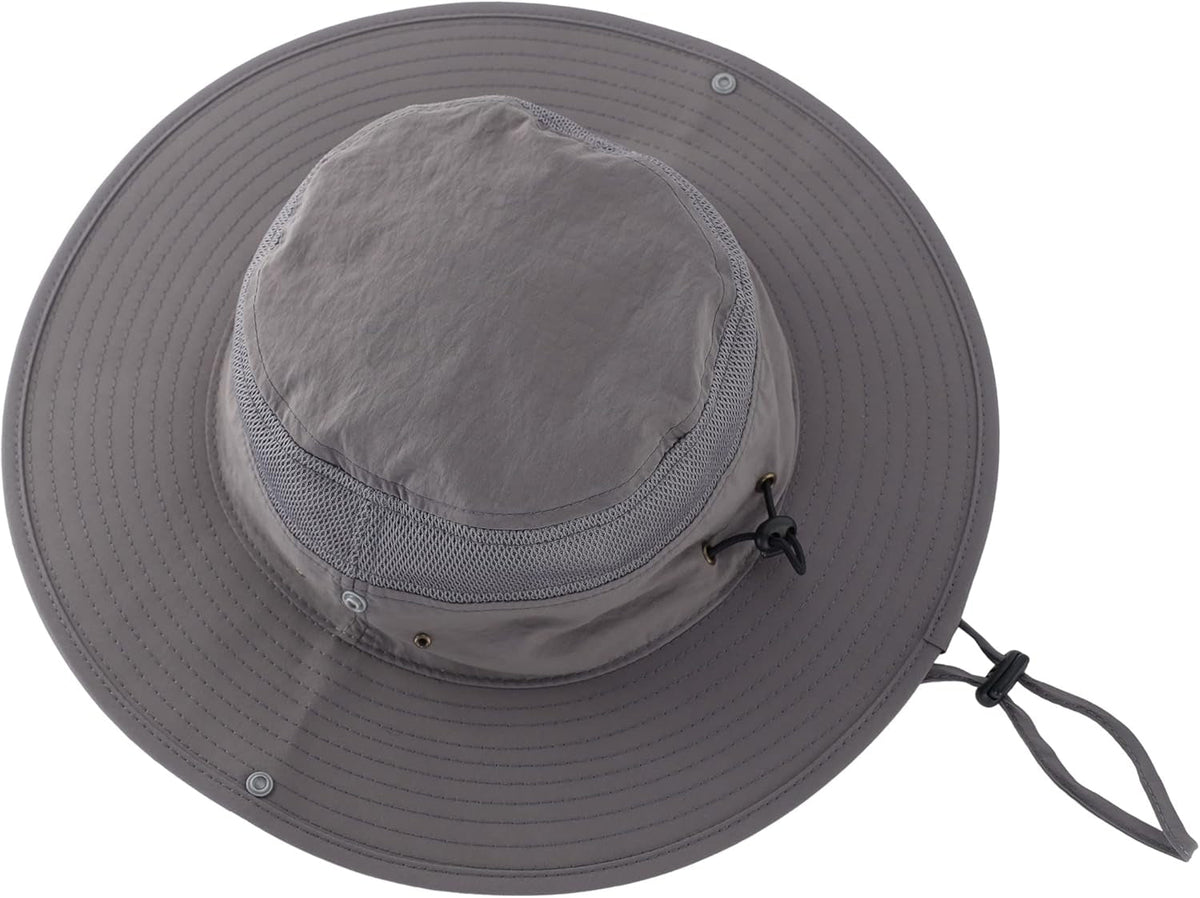 Wide Brim Sun Hat for Men Breathable Cowboy Boonie Hat UPF 50+ Sun Protection Bucket Hat for Fishing Hiking