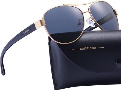 Polarized Sunglasses for Women UV Protection Ultra-Lightweight Comfort Metal Frame Driving Glasses CA3210