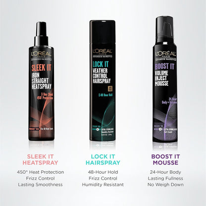 L'Oréal Paris Advanced Hairstyle Sleek It Iron Straight Heat Spray, 5.7 Ounce