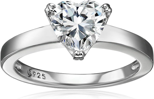 Sterling Silver Fancy Shape Solitaire Ring Made with Infinite Elements Zirconia, (Previously Amazon Collection)
