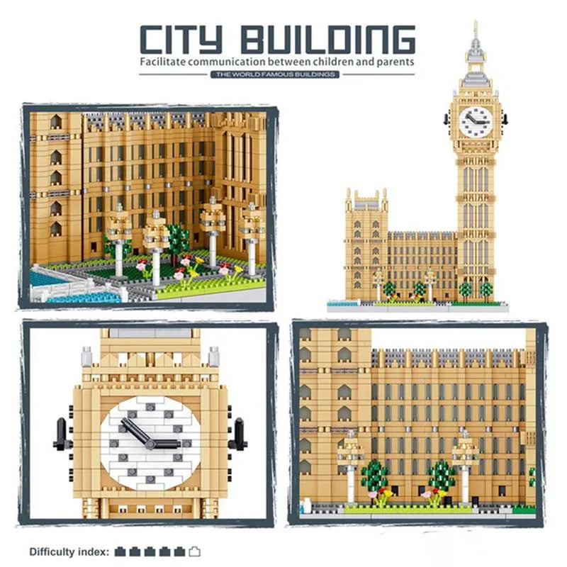 World Architecture Colosseum Leaning Tower Louvre Museum Cathedral Museum Church 3D Model DIY Mini Diamond Blocks Bricks Building Toy for Children Gift no Box