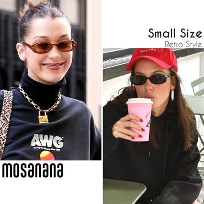 Retro Tiny Oval Sunglasses for Women with Small Face Narrow Style MS52360