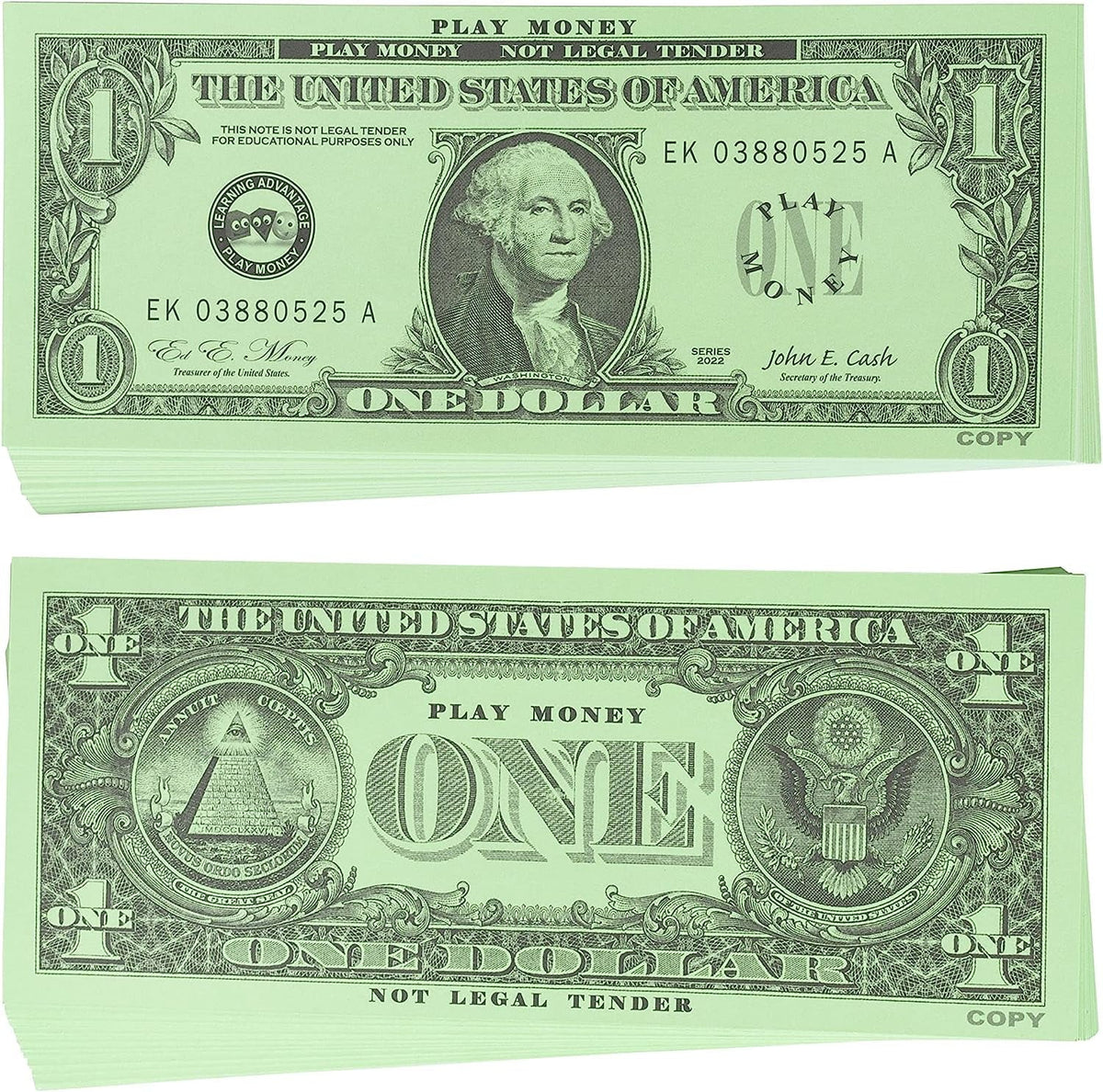 Play Quarters - Set of 100 Plastic Coins - Designed and Sized like Real US Currency - Teach Money Math with This Pretend Play Resource Master Coins