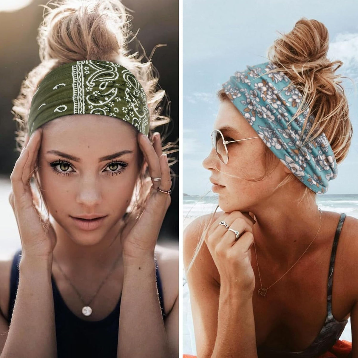 Headbands for Women Boho Elastic Hairbands for Women’S Hair Non Slip Wide Thick Head Band Fashion Soft Fabric Woman Headbands Short Hair Accessories for Women 6 Pack