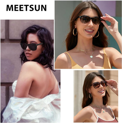 Polarized Sunglasses for Women Men Classic Retro Trendy Driving Sun Glasses UV400 Protection (3 Pack)