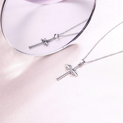 925 Sterling Silver Cross Necklace for Women Infinity Necklace 14K Rose Gold Plated Necklaces for Easter or Holiday