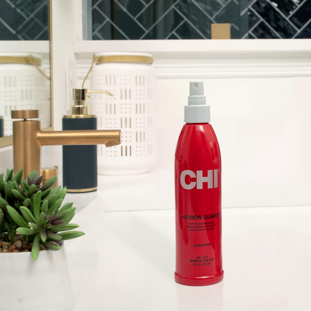 44 Iron Guard Thermal Protection Spray, Nourishing Formula Helps Resist Heat Damage to Hair & Tame Frizz, Clear, 8 Oz