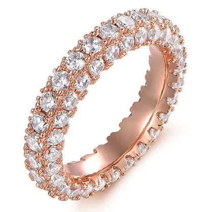 Women Engagement Rings Jewelry Pave Setting Cubic Zirconia Rings Bridal Proposal Wedding Rings