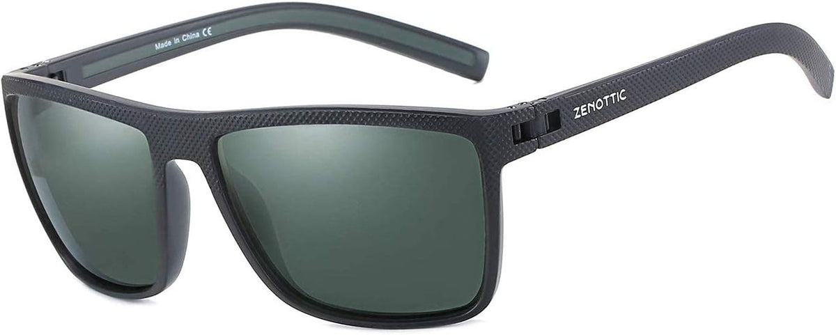 Polarized Sunglasses for Men Lightweight TR90 Frame UV400 Protection Square Sun Glasses