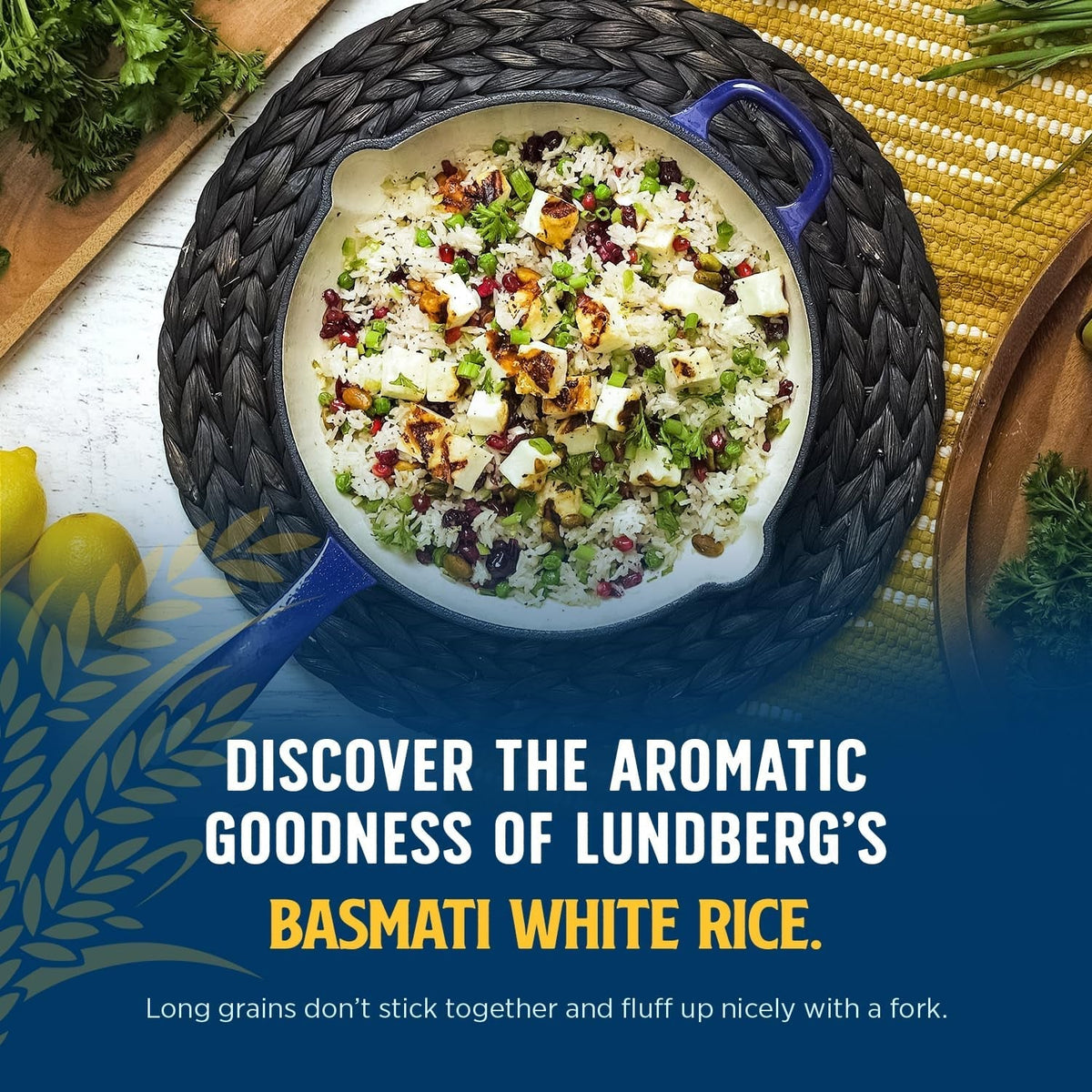 Basmati Rice, Organic Long Grain White Rice - Non-Sticky, Fluffy, Nutty, Aromatic Rice, Vegan Food, Healthy Meals, Gluten-Free Rice Grown in California, 25 Lbs