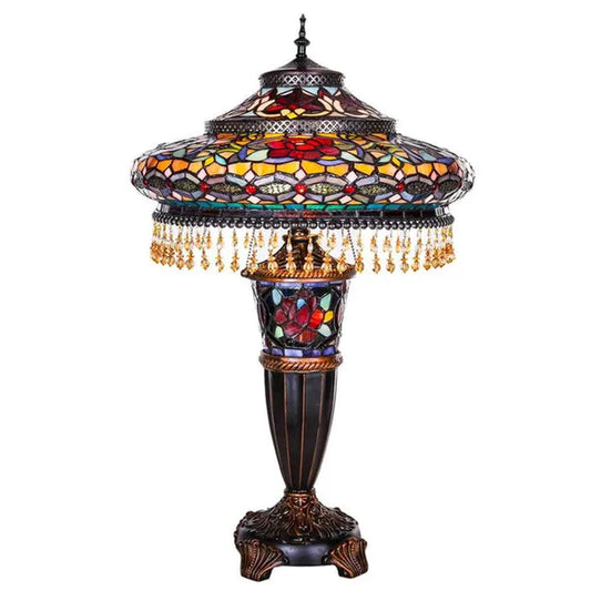 Gracewood Hollow Lachmet Multicolored Stained Glass Table Lamp (27.5 in.) - 17"L x 17"W x 27.5"H