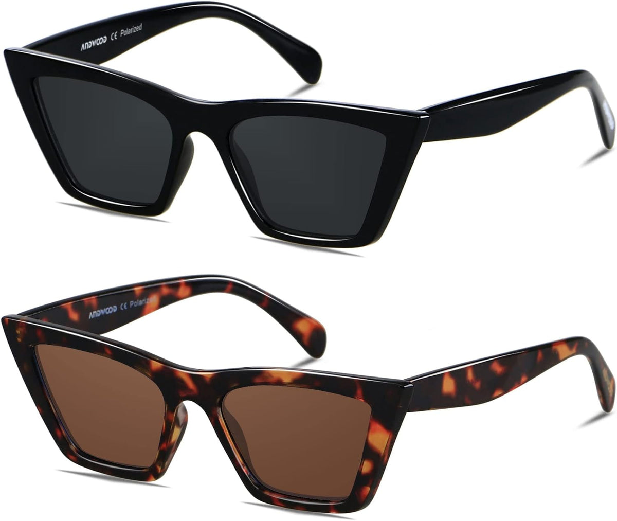 Cat Eye Sunglasses for Women Polarized Cateye Frames Fashion Vintage Square Classic Retro Sun Glasses