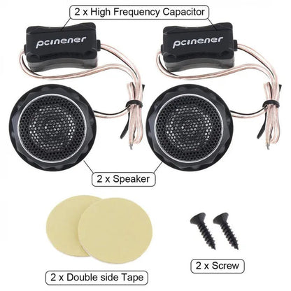 2Pcs 140W T280 High Efficiency ABS + Metal Mini Dome Tweeter Speakers for Car Audio System