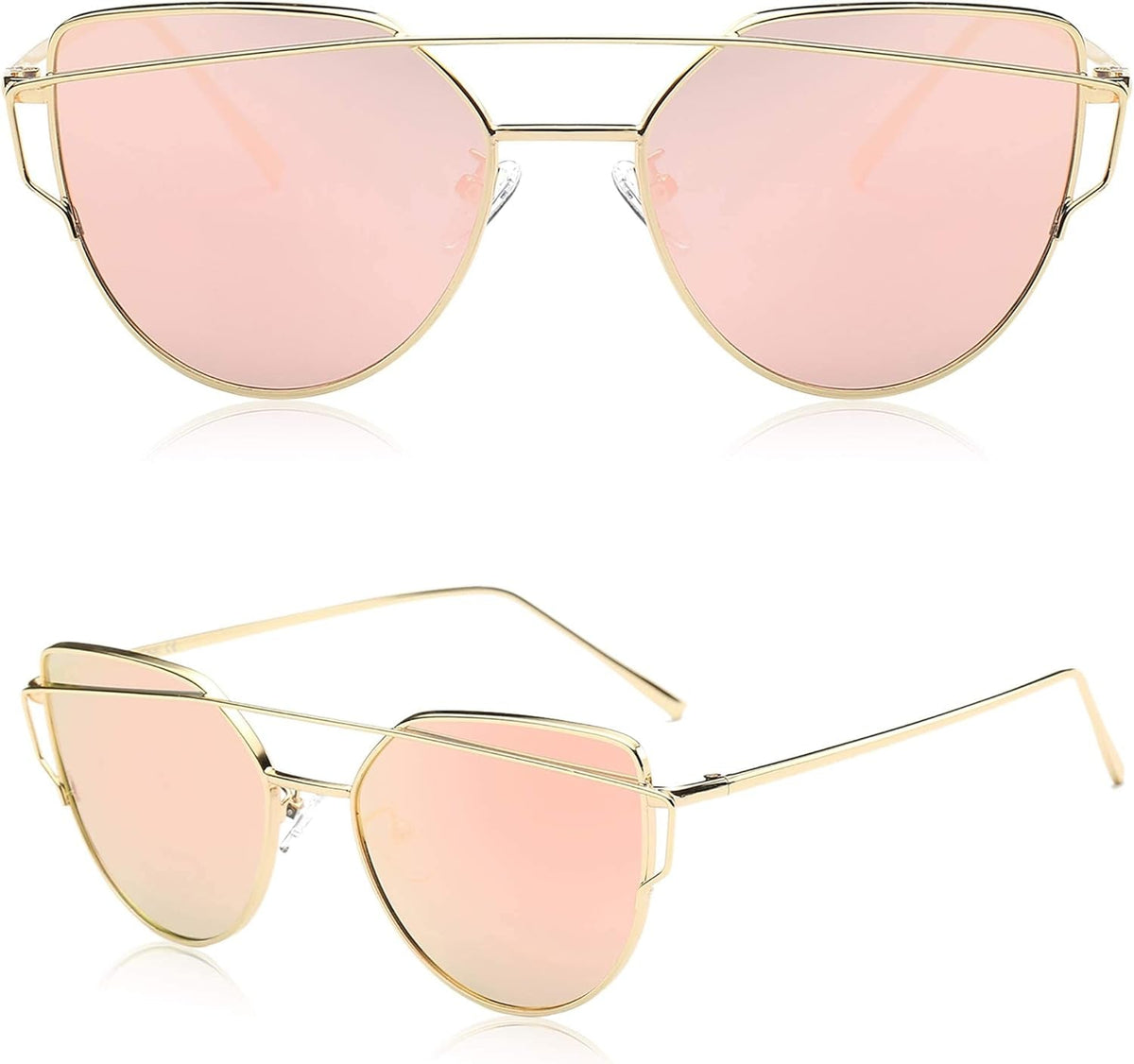 Cat Eye Sunglasses for Women Fashion Designer Style Mirrored Lenses