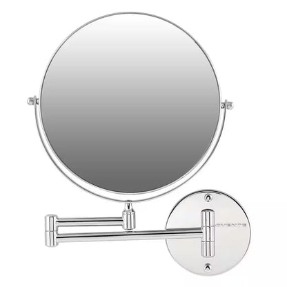 Small round Polished Chrome Tilting Modern Mirror (13.6 In. H X 1.6 In. W)