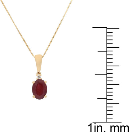 14K Yellow Gold Mexican Natural Fire Oval Cut Opal & Natural Diamond (I1,I2) Pendant for Women