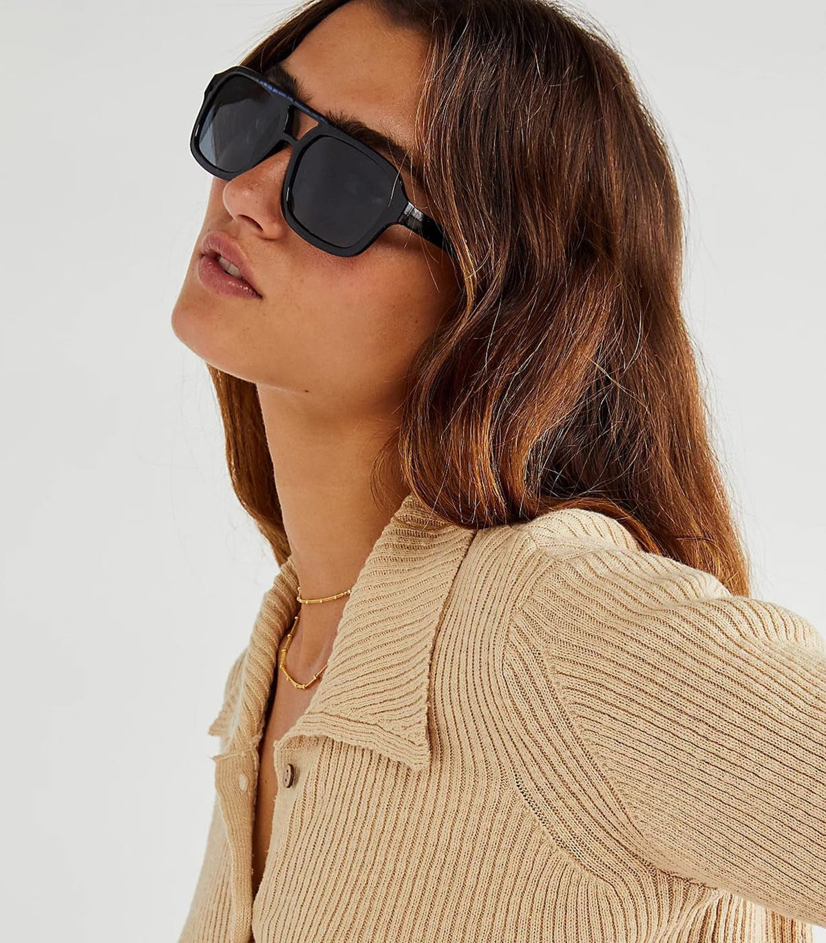 Retro Square Sunglasses for Women Men Trendy Rectangle Aviator Sun Glasses Vintage 70S Shades